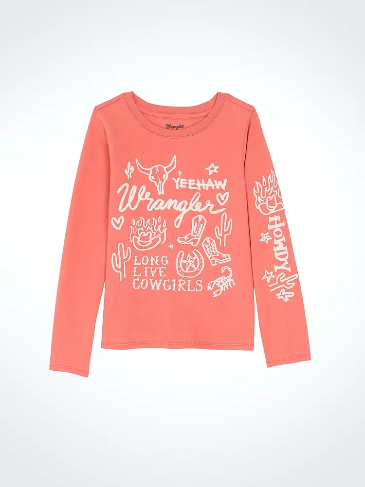 Wrangler Youth Long Live Cowgirls Coral