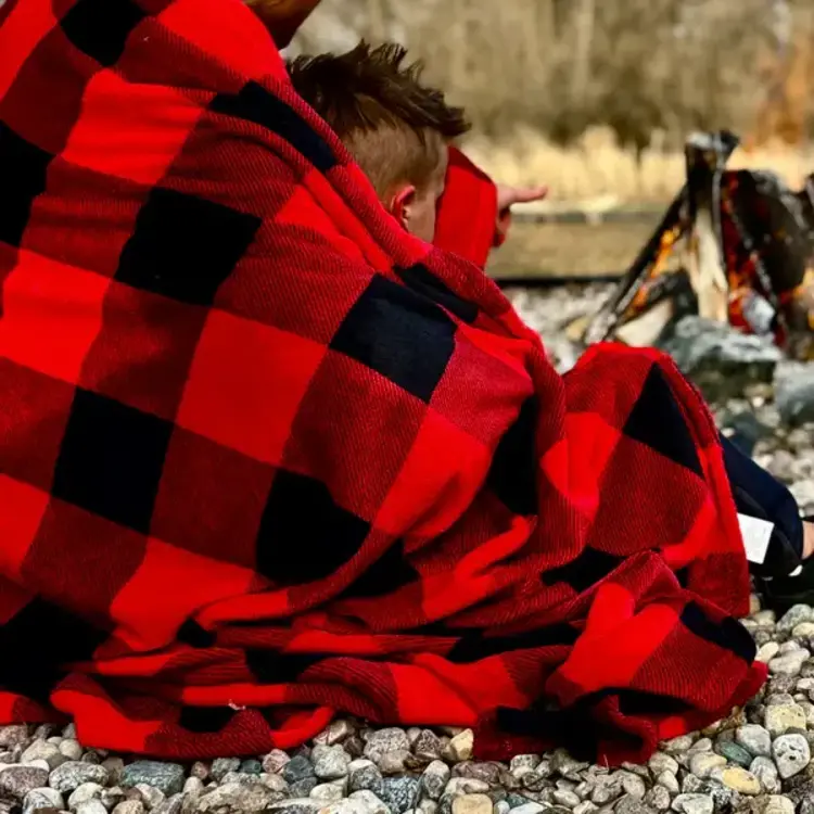 SABE Plaid Red Flannel Fleece Blanket 50 x 60