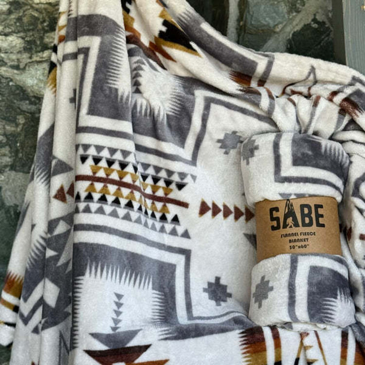 SABE Mayan Tan Flannel Fleece Blanket 50 x 60