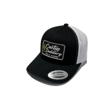 Cactus Saddlery Snapback Black White Patch