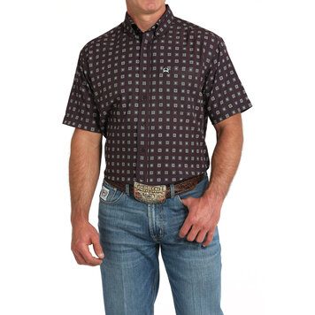 Cinch Arenaflex Purple Print Button-Down