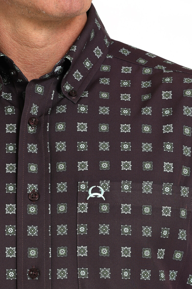Cinch Arenaflex Purple Print Button-Down