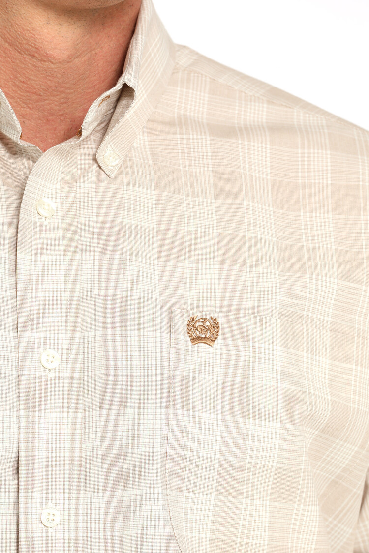 Cinch Plaid Khaki Button-Down