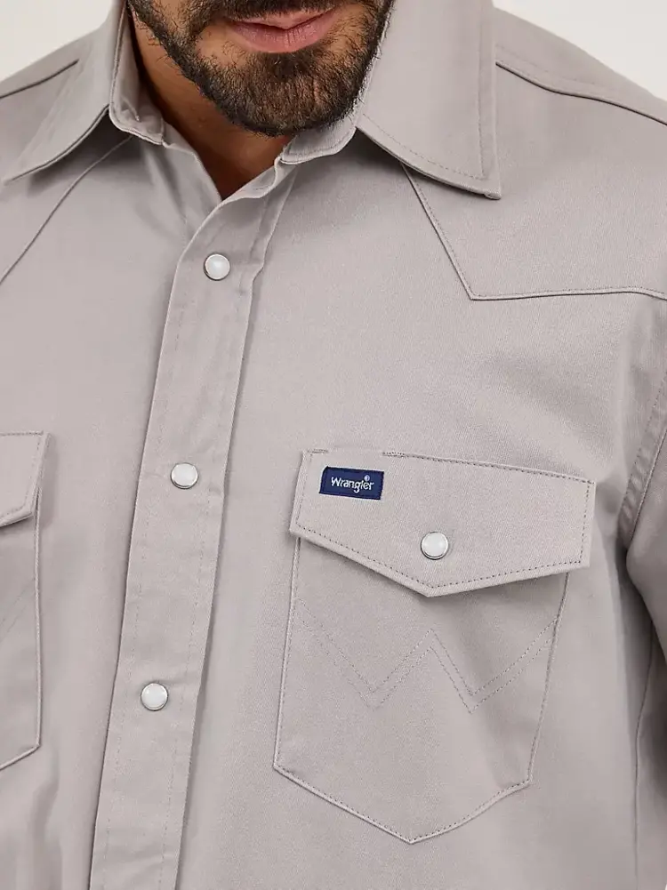 Wrangler Advanced Comfort Cowboy Cut Workshirt Cement