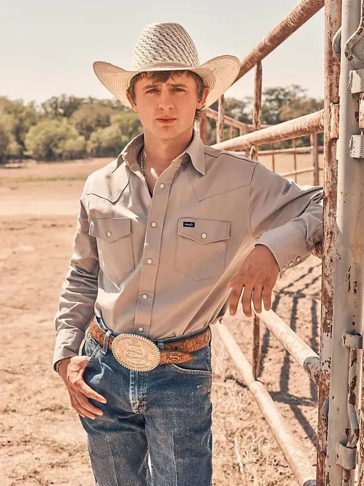Wrangler Advanced Comfort Cowboy Cut Workshirt Cement