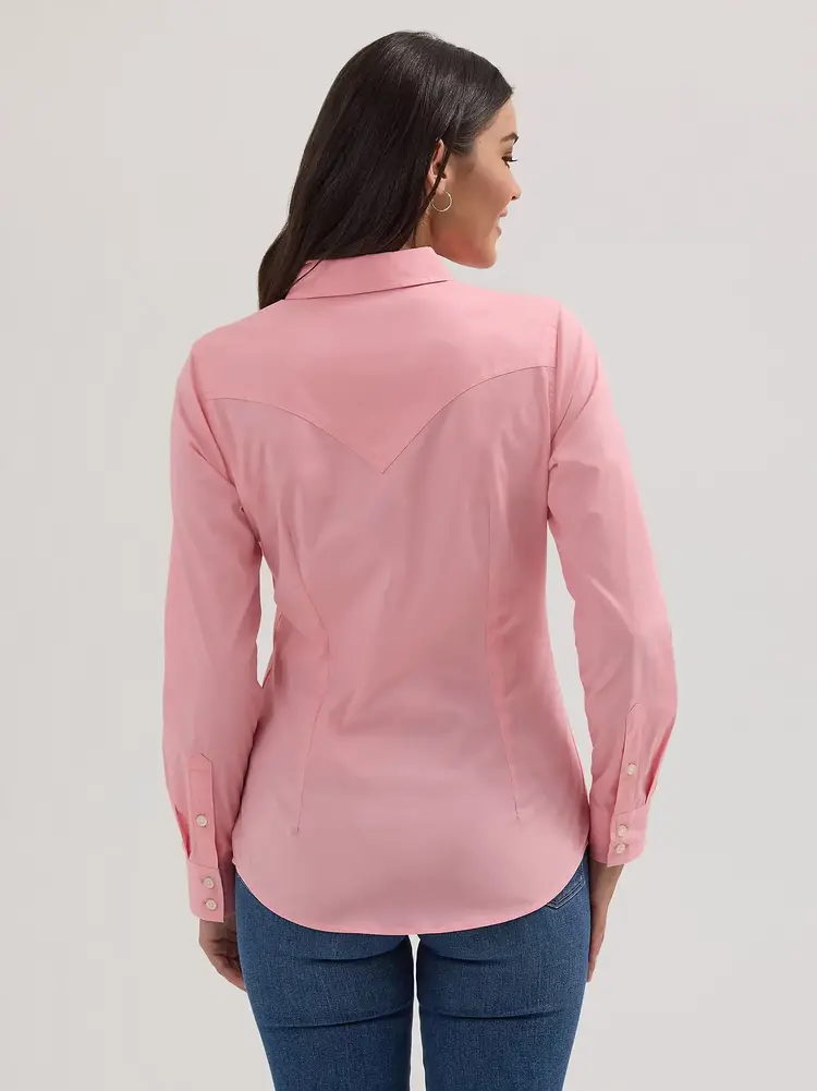 Wrangler Retro Button Down Solid Pink