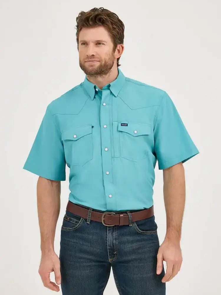 Wrangler Performance Classic Fit Snap Teal