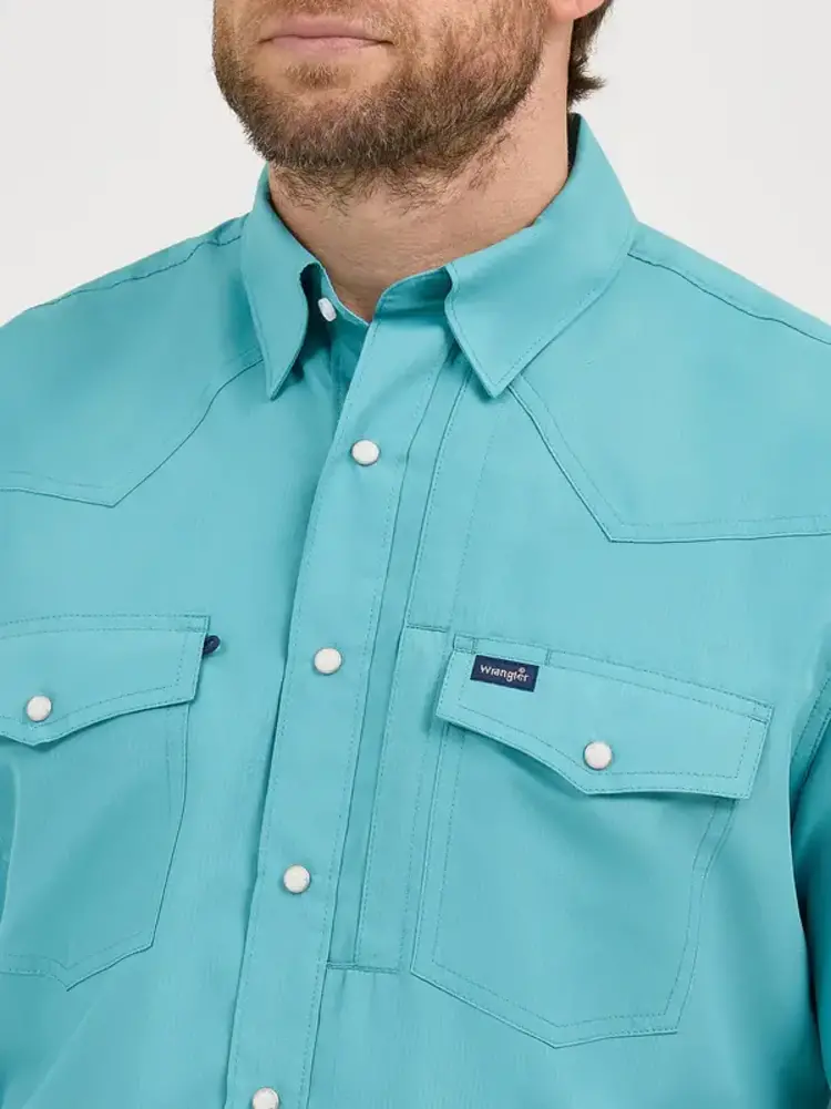 Wrangler Performance Classic Fit Snap Teal
