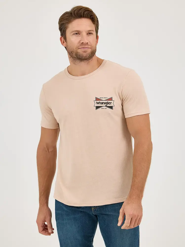 Wrangler Back Graphic Tee Logo Tan