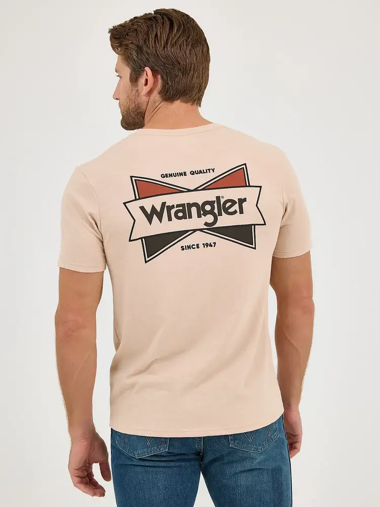 Wrangler Back Graphic Tee Logo Tan