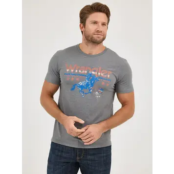 Wrangler Americana Logo Tee Western Grey