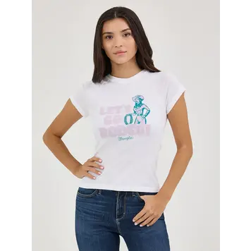 Wrangler Lets Go Rodeo Shrunken Slim Tee White