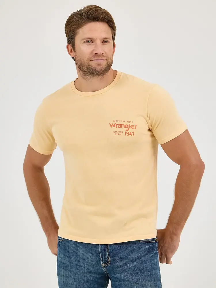 Wrangler Mineral Wash Golden Straw Tee
