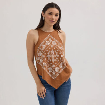 Wrangler Bandana Diamond Tank Brown