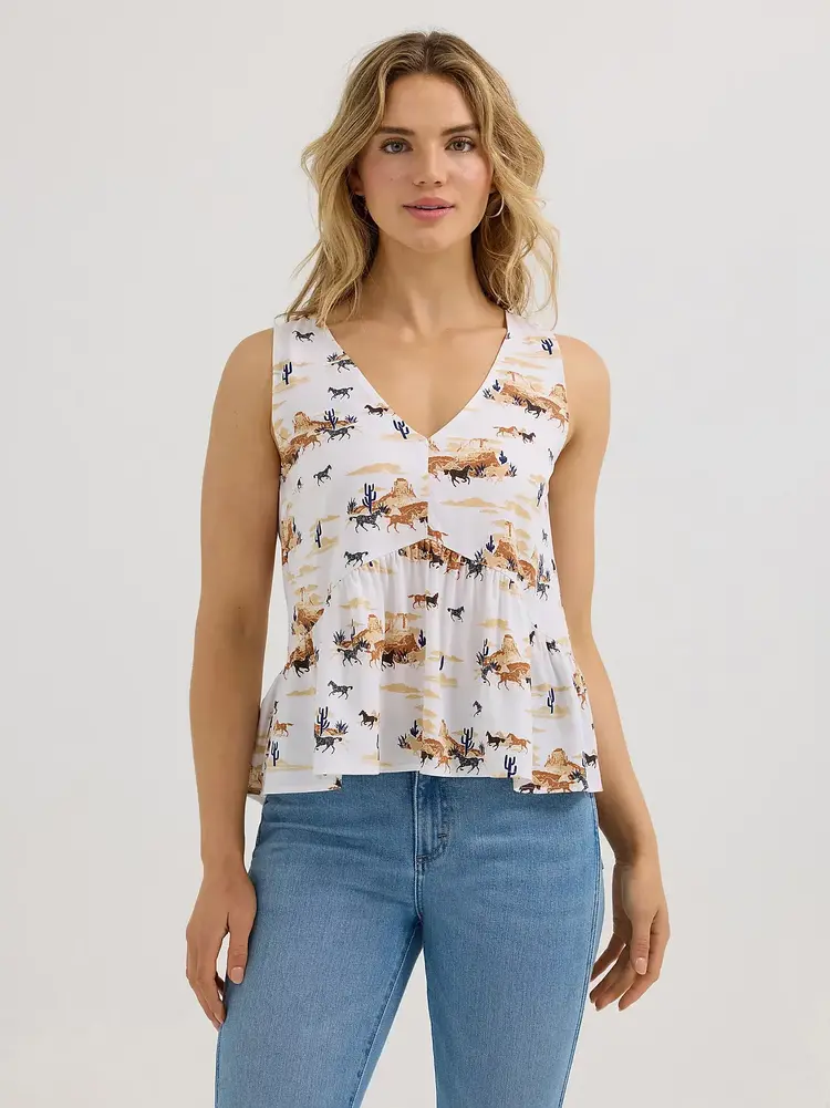 Wrangler Desert V-Neck Peplum Tank