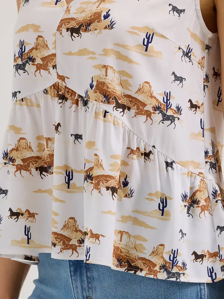 Wrangler Desert V-Neck Peplum Tank