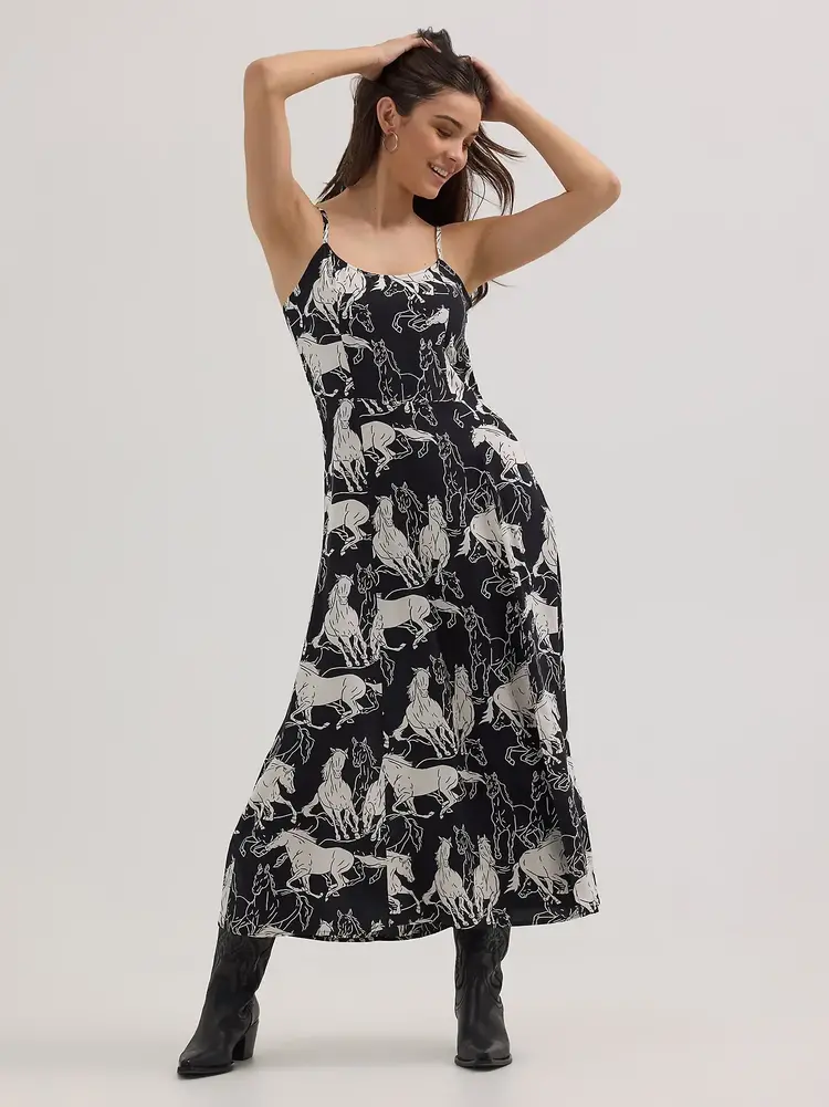 Wrangler Running Wild Maxi Dress Black White