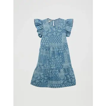 Wrangler Youth Ruffle Sleeve Denim Dress