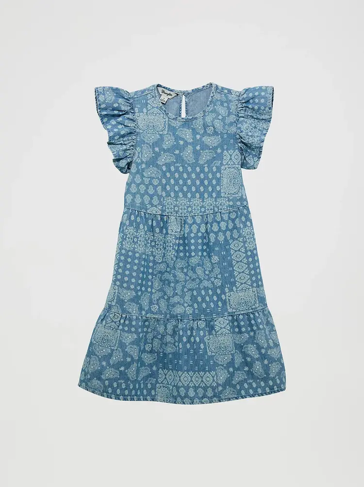 Wrangler Youth Ruffle Sleeve Denim Dress