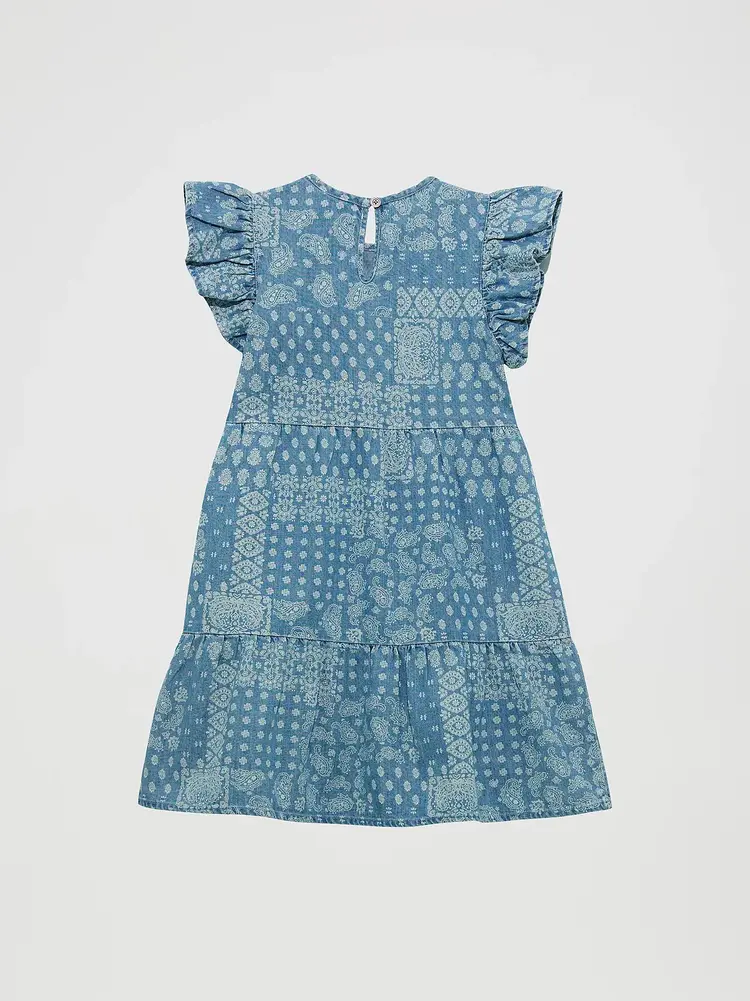 Wrangler Youth Ruffle Sleeve Denim Dress
