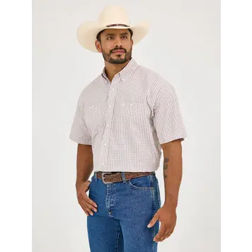 Wrangler George Strait Button Creamsicle Check