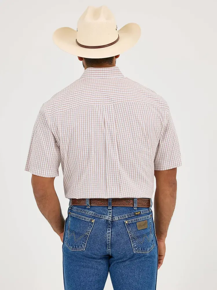 Wrangler George Strait Button Creamsicle Check