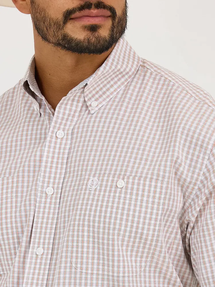 Wrangler George Strait Button Creamsicle Check