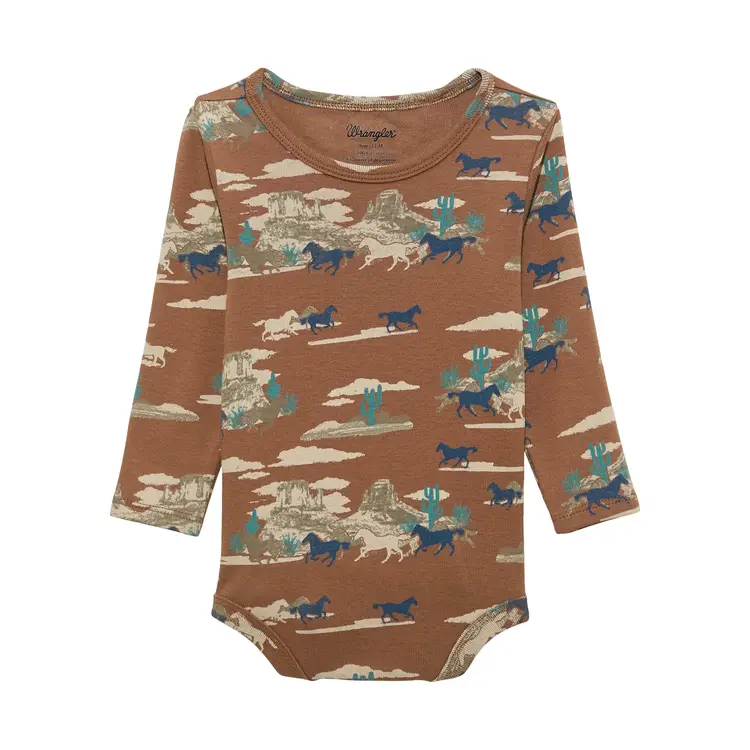 Wrangler Infant Horse Knit Bodysuit Brown