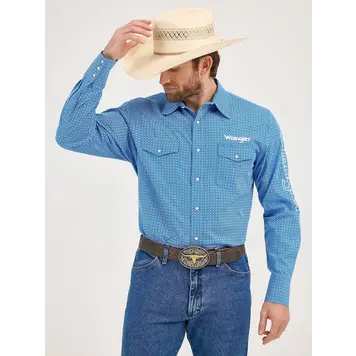Wrangler Logo Snap Cerulean Blue