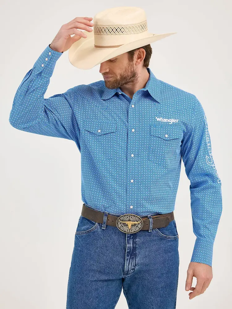 Wrangler Logo Snap Cerulean Blue