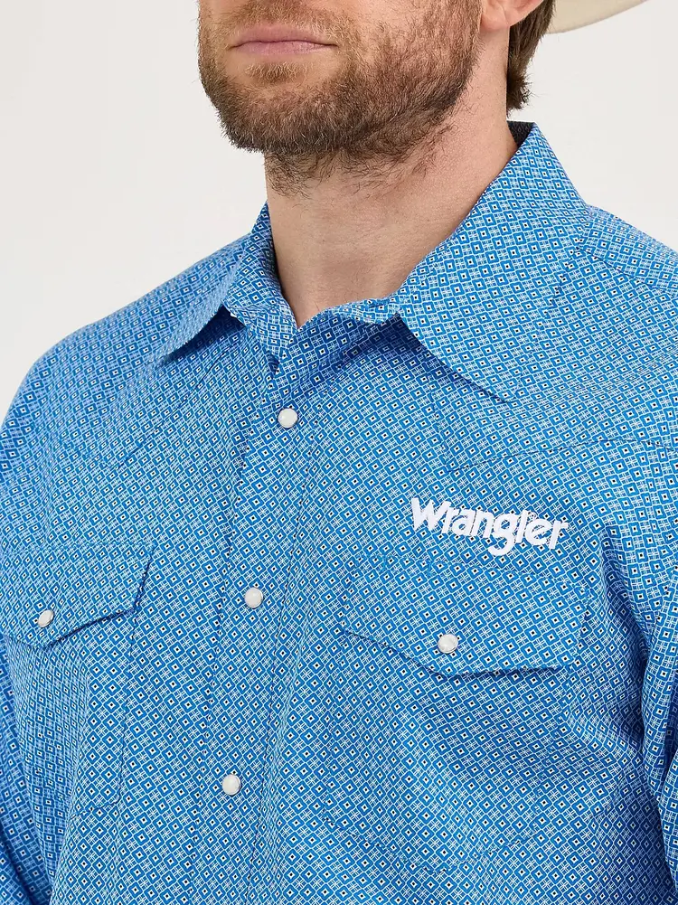 Wrangler Logo Snap Cerulean Blue