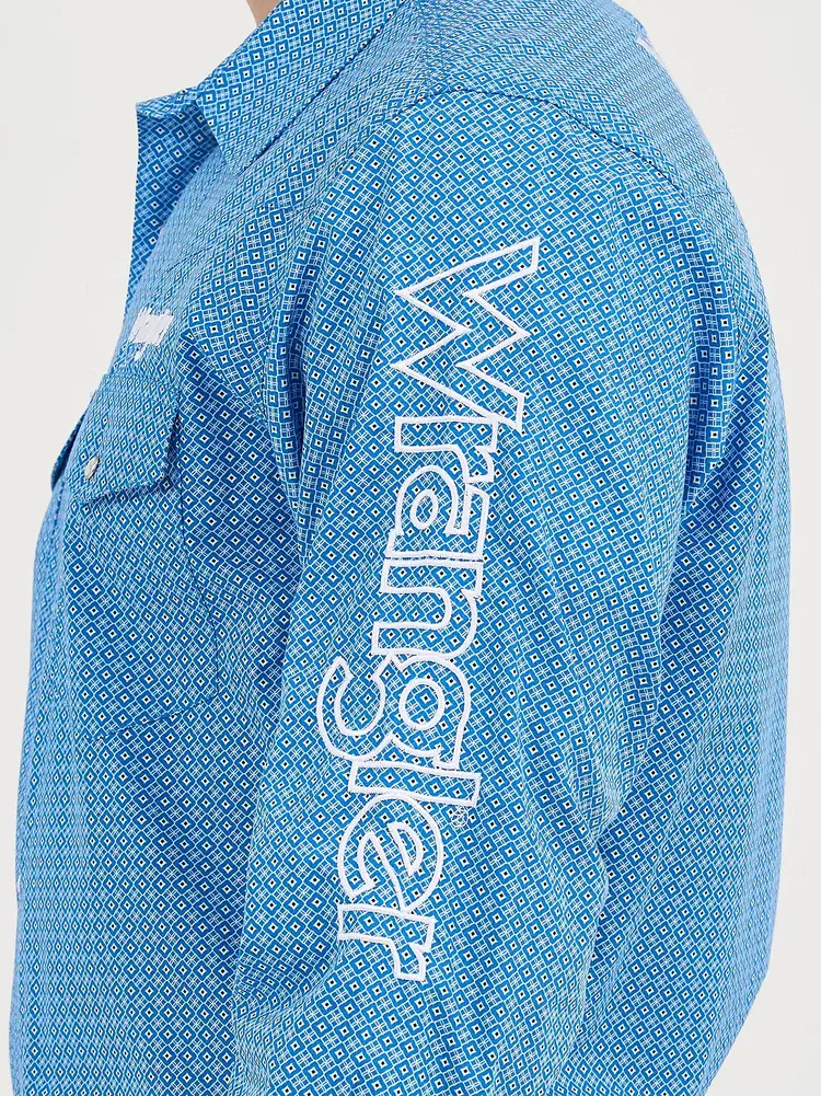 Wrangler Logo Snap Cerulean Blue