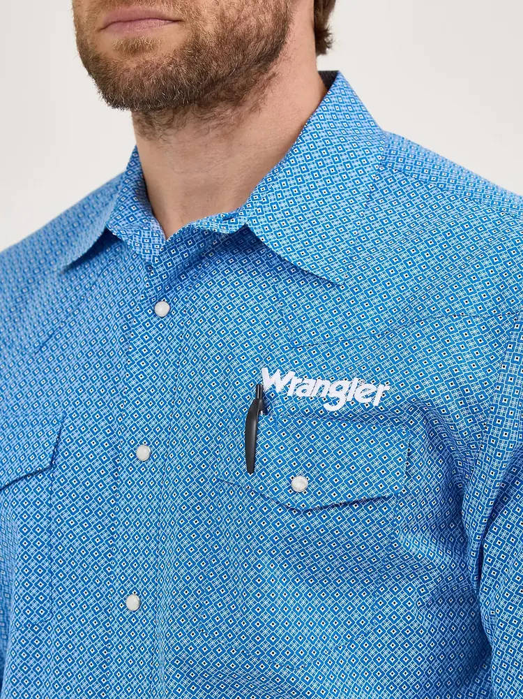 Wrangler Logo Snap Cerulean Blue