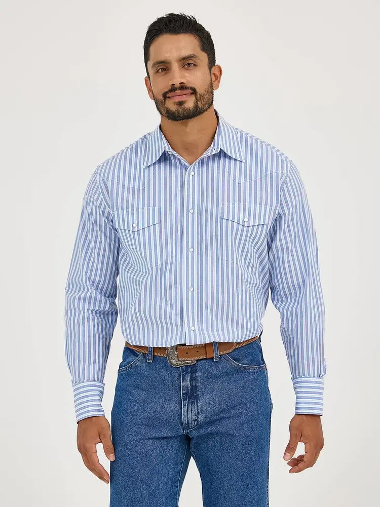 Wrangler Wrinkle Resist Snap Bold Blues
