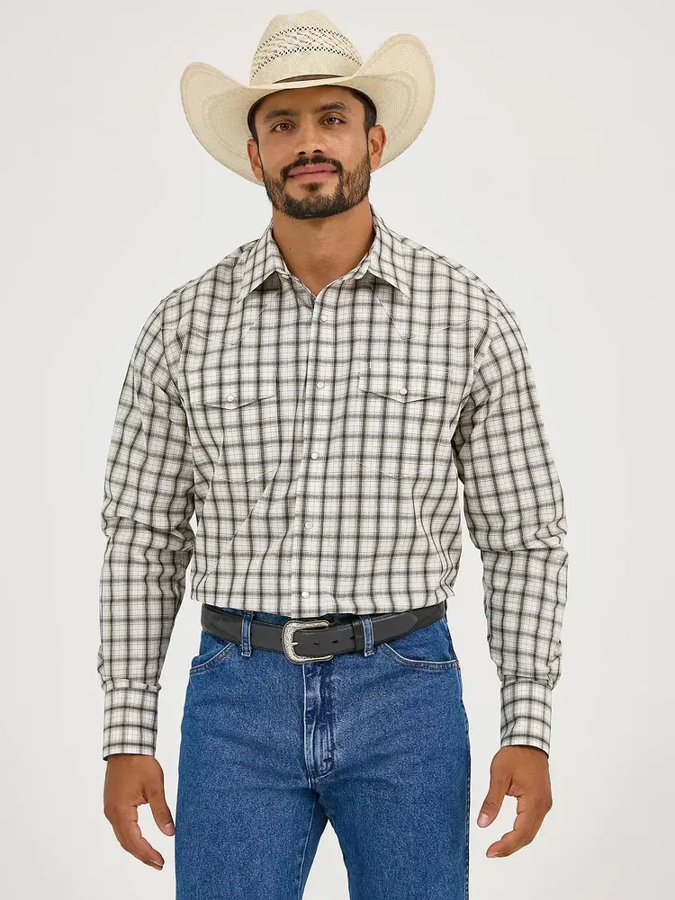 Wrangler Wrinkle Resist Snap Bee Check