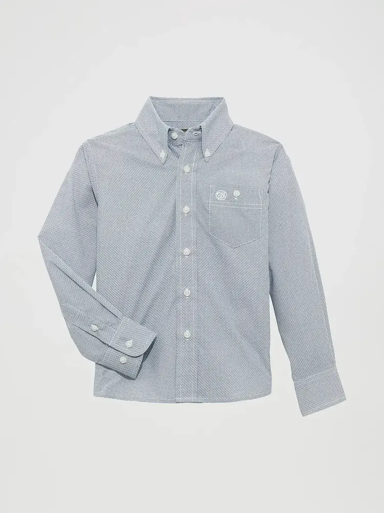 Wrangler Youth Classic Button Down Blue Diamonds