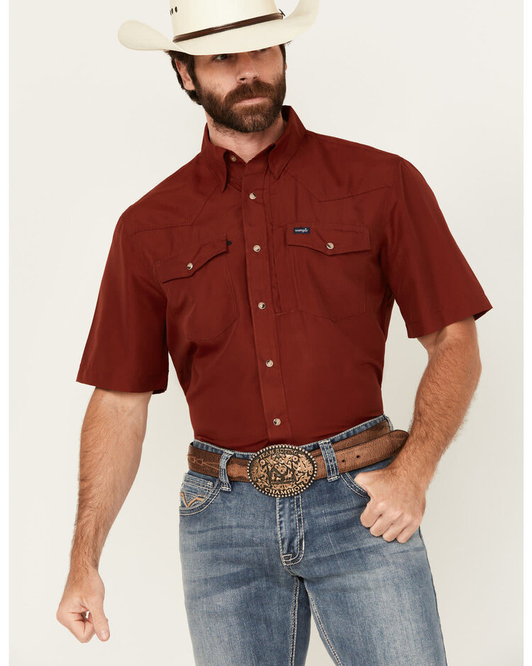 Wrangler Performance Two Pocket Snap Maroon