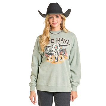 Rock & Roll Denim Yee Haw Pullover Jade