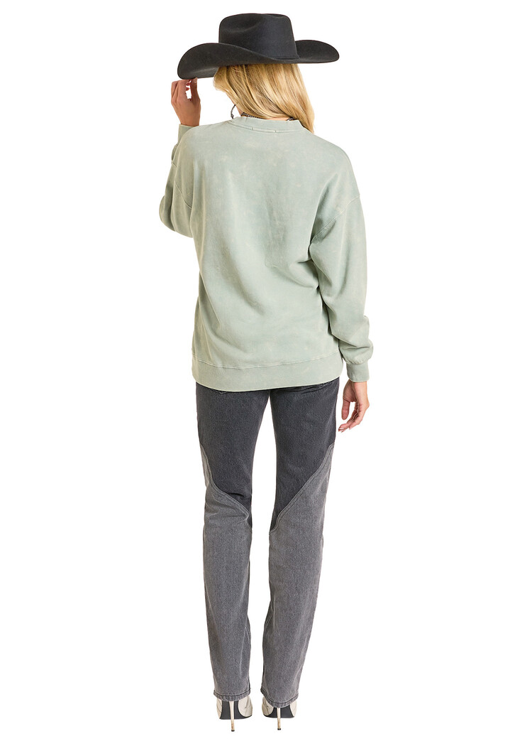 Rock & Roll Denim Yee Haw Pullover Jade