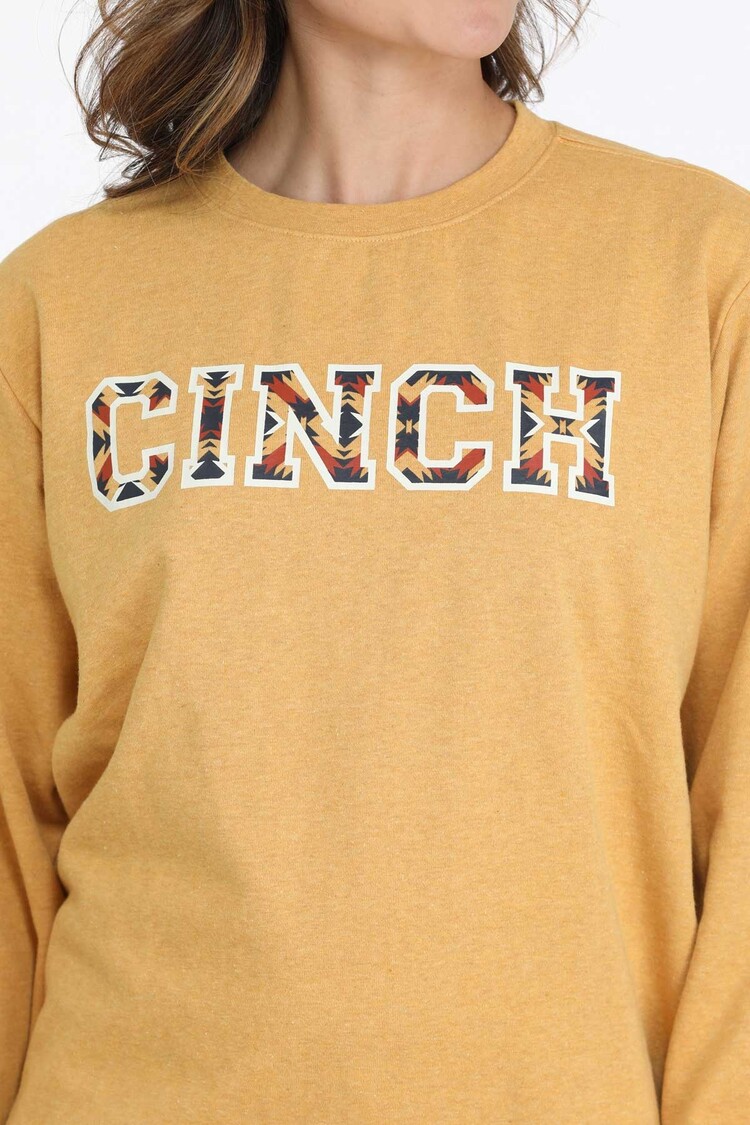 Cinch Multi Color Logo Pullover Gold