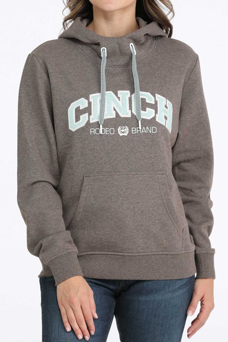 Cinch Mint Embroidered Logo Hoodie Brown