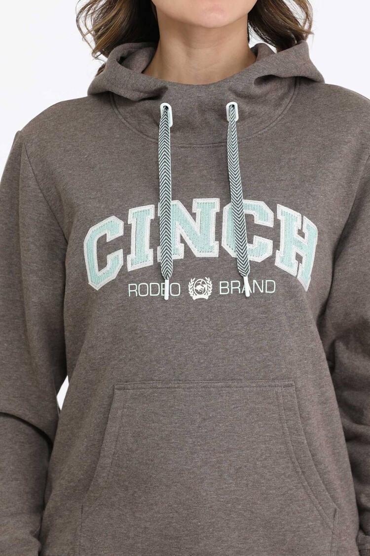 Cinch Mint Embroidered Logo Hoodie Brown