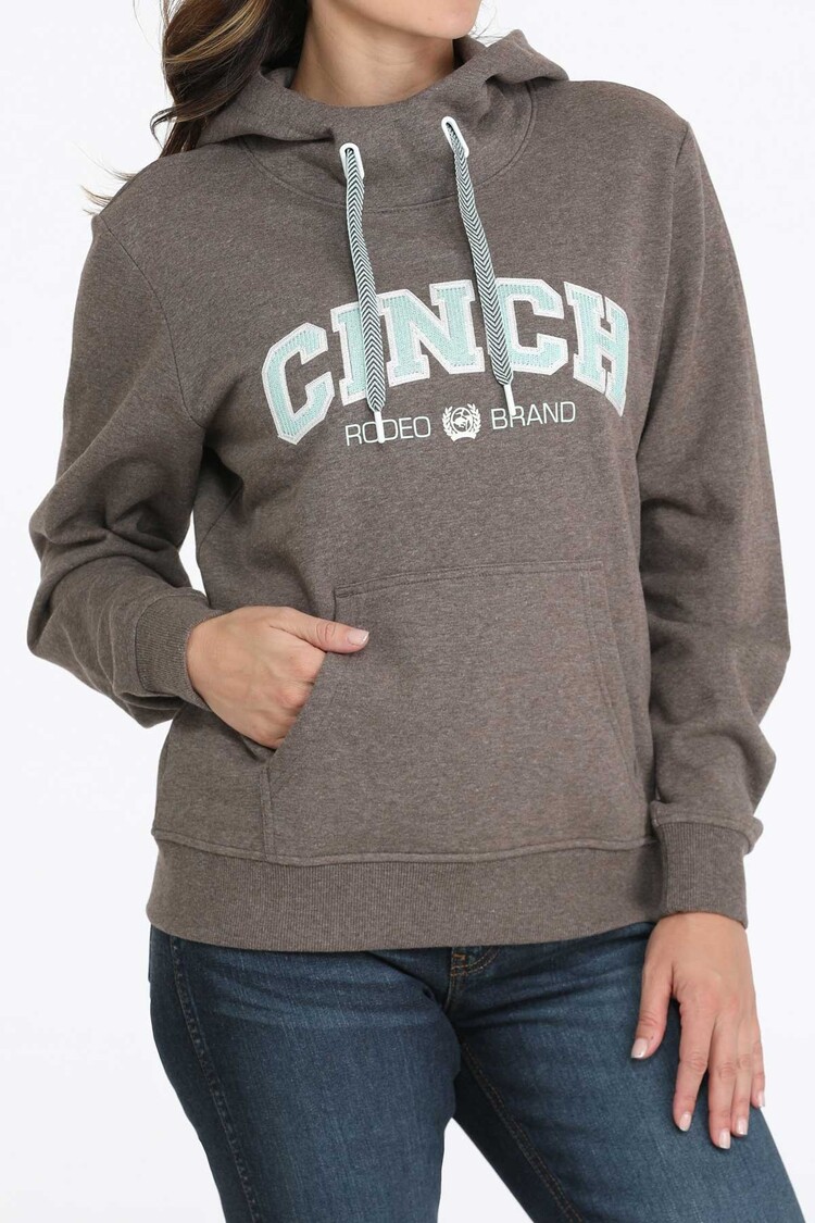 Cinch Mint Embroidered Logo Hoodie Brown