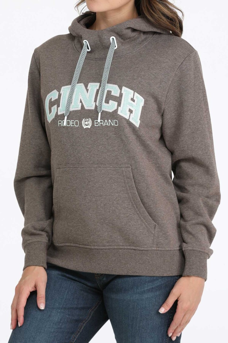 Cinch Mint Embroidered Logo Hoodie Brown