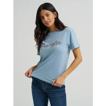 Wrangler Rope Logo Reg Fit Tee Ashley Blue Heather