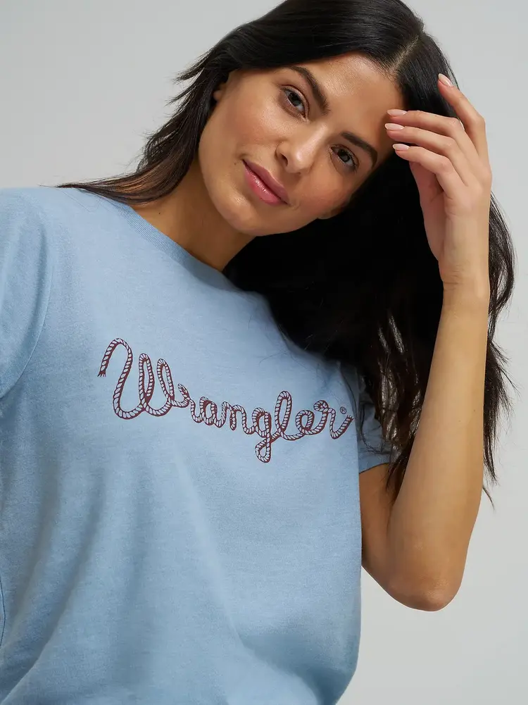 Wrangler Rope Logo Reg Fit Tee Ashley Blue Heather