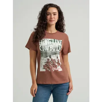 Wrangler Long Live Cowboys Reg Fit Tee Cacao