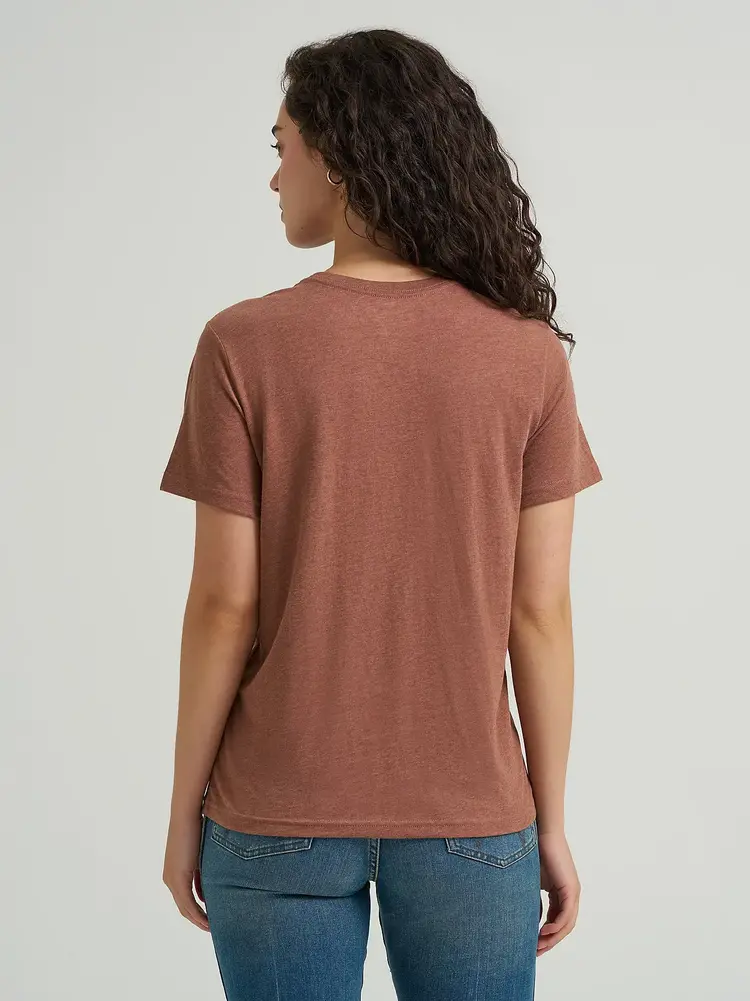 Wrangler Long Live Cowboys Reg Fit Tee Cacao