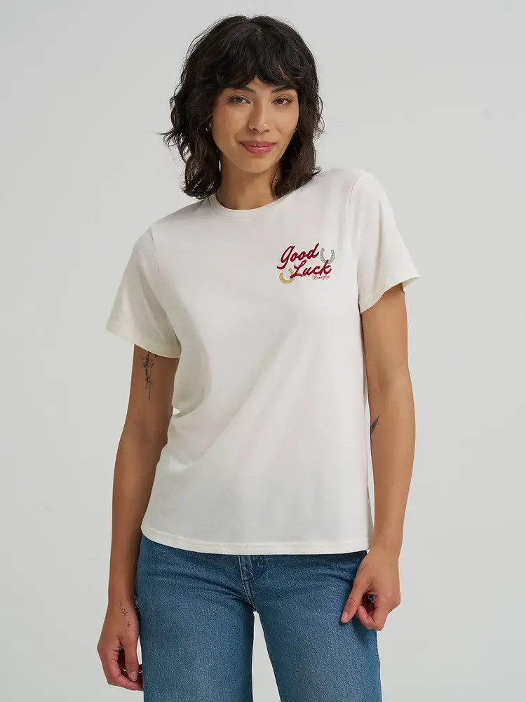 Wrangler Good Luck Reg Fit Tee Egret Heather