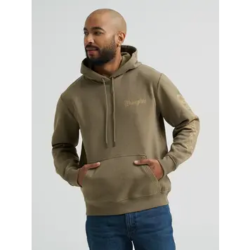 Wrangler Rope Logo Classic Fleece Hoodie Burnt Olive